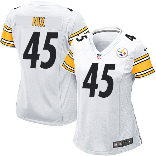 Women's Game Roosevelt Nix Nike Jersey White Road - #45 NFL Pittsburgh Steelers
